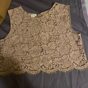 Elegant Lace Crop Top - Blush